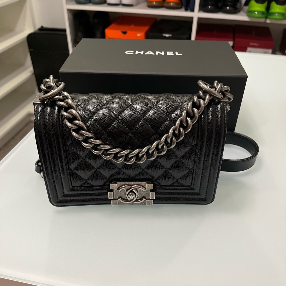 Chanel Small Boy Bag Caviar Leather